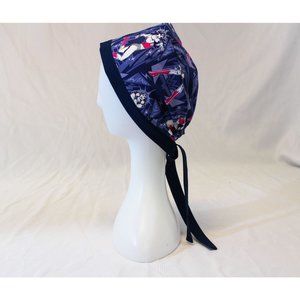 Navy Wonder Woman Surgical Scrub Cap Chemo Dental Hat